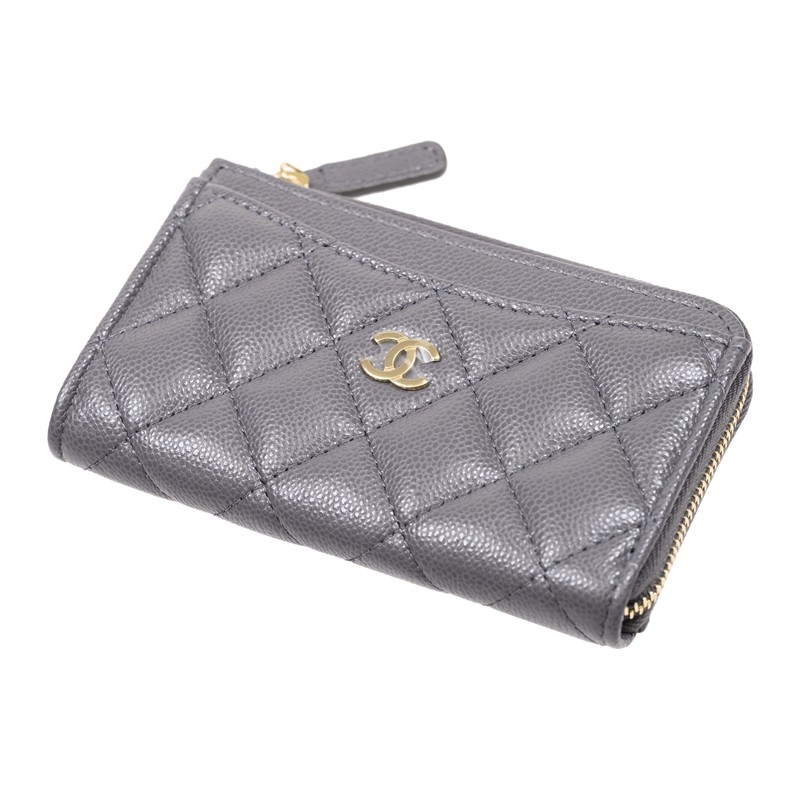 CHANEL ウォレット Chanel Long Zip Wallet Quilted Black Lamb Skin | eBay
