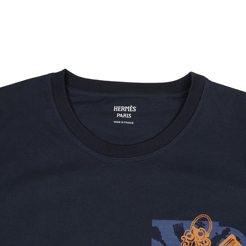 NEW HERMES NAVY TEE 