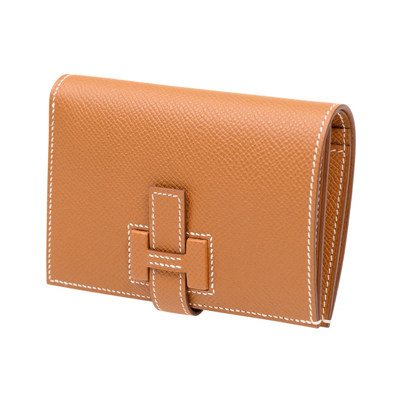 NEW HERMES WALLETS H PASSANT COMPACT 37 GOLD EPSOM SHORT