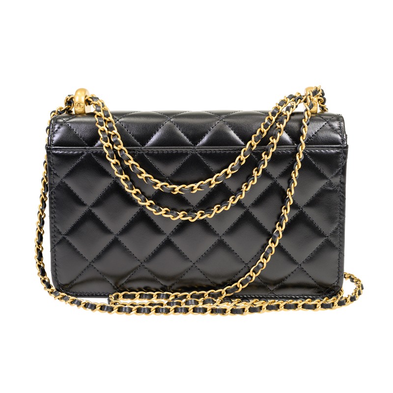 バッグ CHANEL Chanel 22 ハンドバッグ、シャイニー カーフスキン 、ブラック